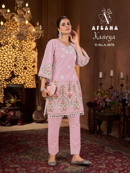 Kaavya By Afsana Cotton Embroidery Co Ord Set Wholesalers In Surat
